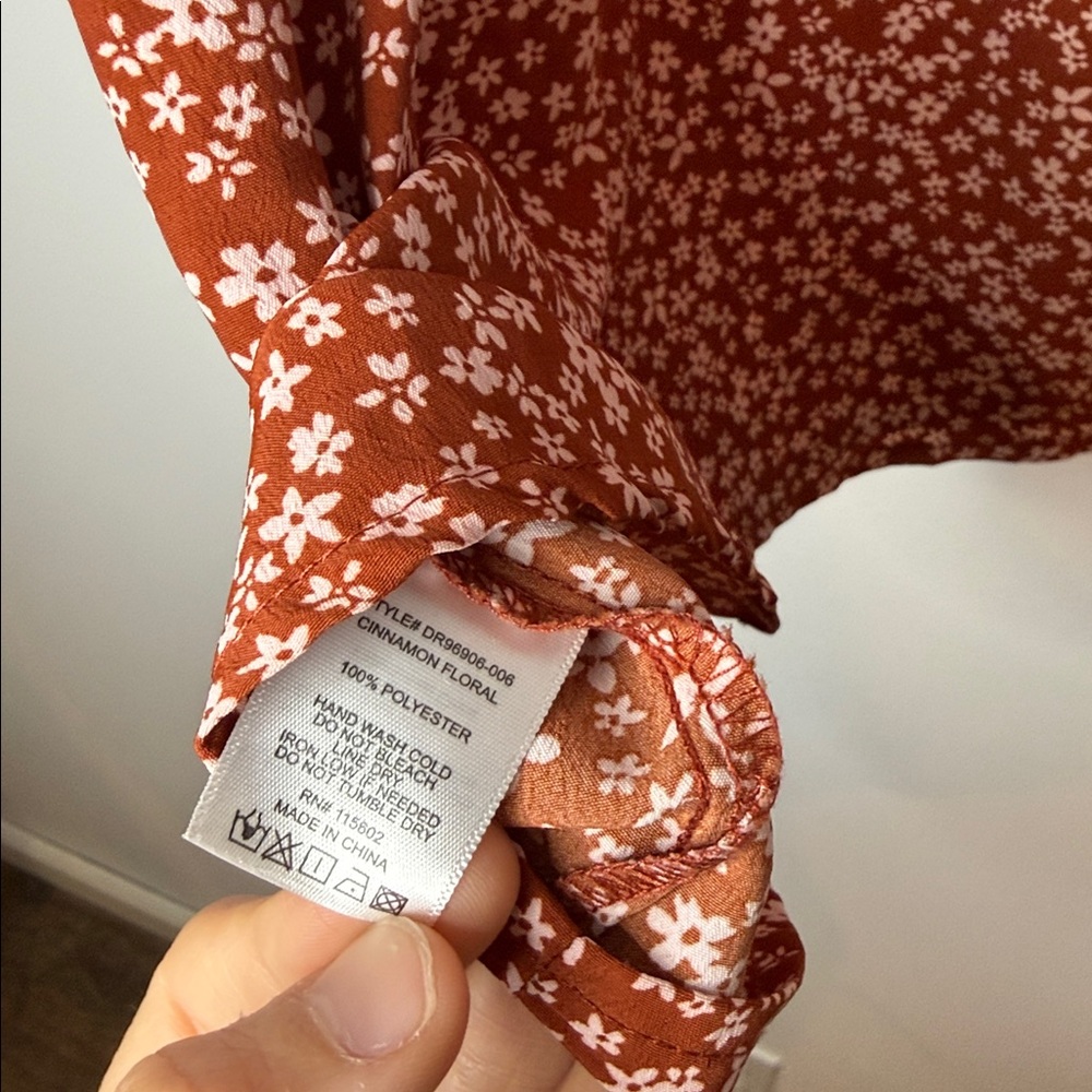 Lush cinnamon floral peasant mini dress size medium - Picture 10 of 10